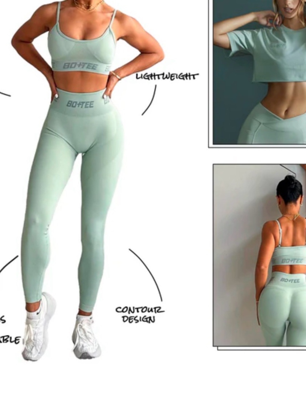 High-Waist Contour Leggings in Blue-Green